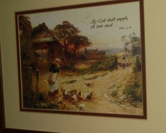 Framed & matted 'My God shell supply all your needs...'