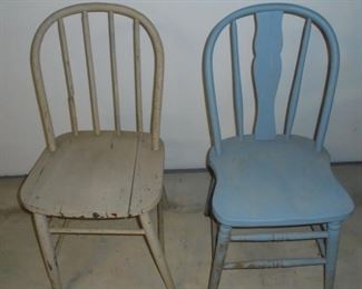 2 vintage wood chairs