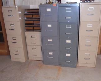 5 metal file cabinets