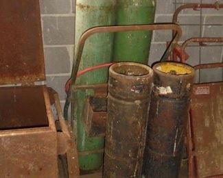 2 Acetylene bottles w/cart