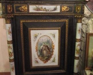 AMAZING STORAGE CABINET...HAND PAINTED PORCELAIN AND GOLD GILT APPLIQUE! STUNNING!