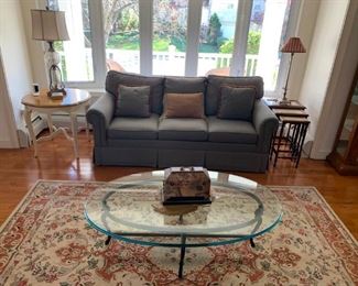 Ethan Allen Sofa - Rug, Fredrick Copper Lamps