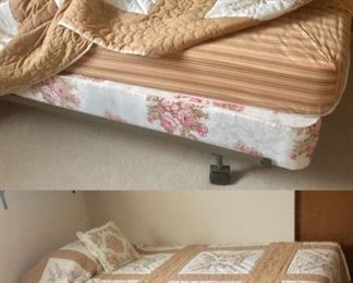 Twin Bed and Beautiful Handmade Quilts