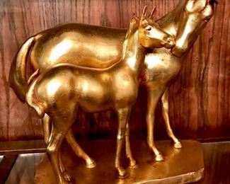 Anthony Freeman McFarlin Vintage Gold Leaf Mare and Foal