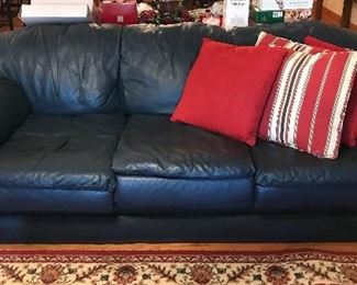 Blue Leather Sofa