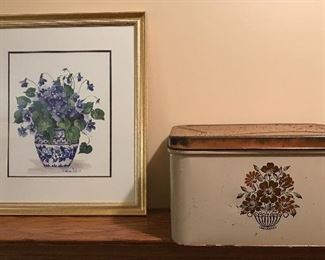 Barbara Mock Print, Vintage Decoware read Box