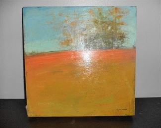 "Meadow Trees 2" David Skinner/Ashville, North Carolina;  acrylic on board;  12"h x 12"w