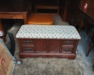 Cedar chest we with padded seat