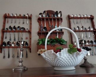 spoon collection & milk glass