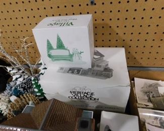 Heritage Village Christmas accessories and houses