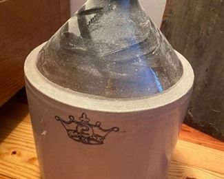 Vintage 2 gallon stoneware moonshine jug