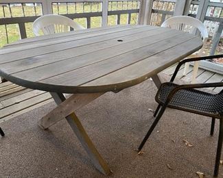 Wooden patio table