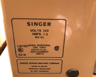 Singer sewing machine info