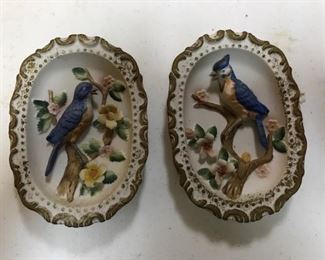 pair of Homeco bird placques