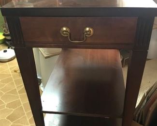 Mersman end tables with single drawer -- sold as a pair