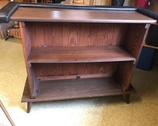 bar back. note that it can be the top and bottom can be removed and the middle shelf folded up for easy storage