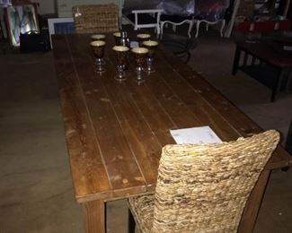 Farmers Table with Two End Chairs