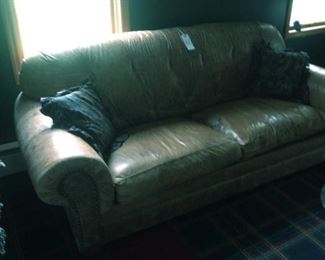 Medium Brown Leather Cough / Sofa
