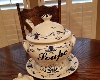 Tureen, Blue and White Servingware