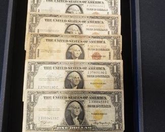 Silver Certificates - 1 - 1928 A , 4 - Hawaii , 3 - 1935 A Gold