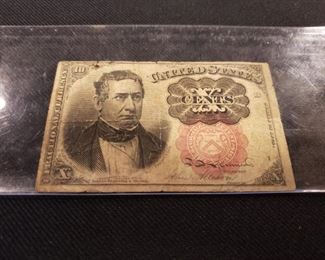 1864 10 cent fractional currency