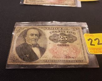 1874 25 cent fractional currency