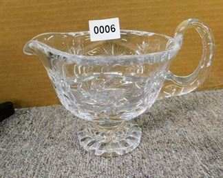 Cut glass gravy boat