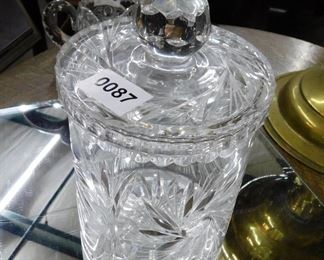 Cut glass biscuit barrel