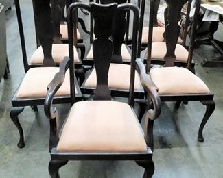 10 super mahogany queen Anne chairs matching the Hinkle harris table.