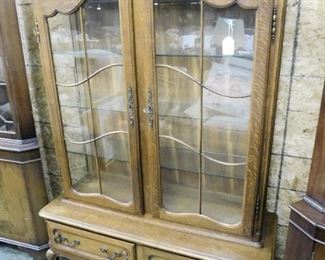 COUNTRY FRENCH OAK CHINA CABINET