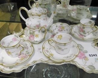 HAVILAND TEA SET ON LARGE TRAY