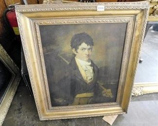 GOLD LEAF FRAME W/OIL ON CANVAS