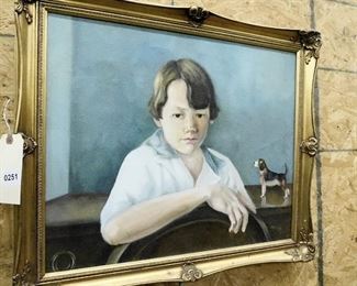 OIL ON CANVAS PAINTED BY HARRY YEAY TAG ON BACK