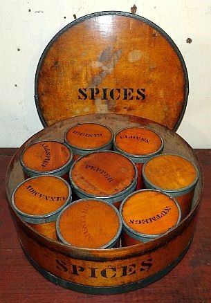Round Wooden Spice Set