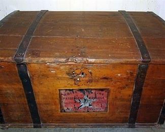 Wooden White Star Line Immigrants Trunk