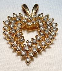 14K Gold & Diamond Heart Pendant