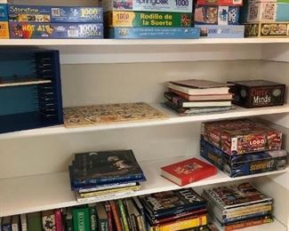 "Some" of the books and puzzles...closet is now FULL!