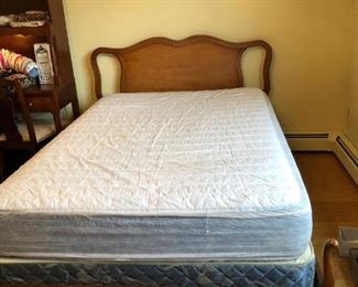 Full bed frame with mattress and box spring