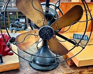 Rare WORKING Vintage Brass Blade Fan