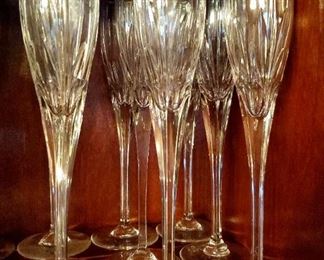 Vintage Mikasa Golden Tiara Crystal Flutes - Set of 12