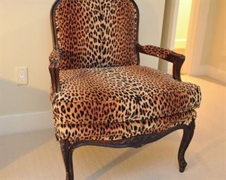 Pair animal print chairs