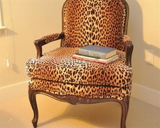 Pair animal print chairs
