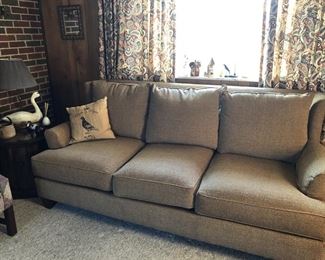 Extra Deep Beige Upholstered Sofa