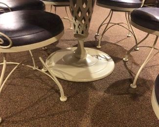 1950-60’s Iron Table & 6 Swivel Chairs
