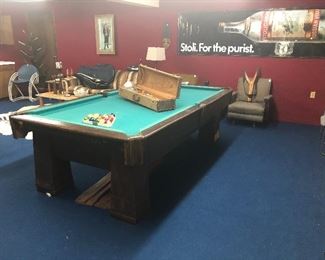 Antique Pool Table, Vintage Chairs, Sofas, Etc