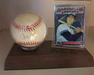 John Olerud with stand and card