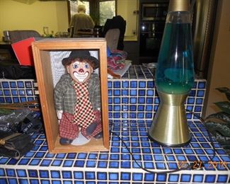 Lava Lamp and Clown Doll