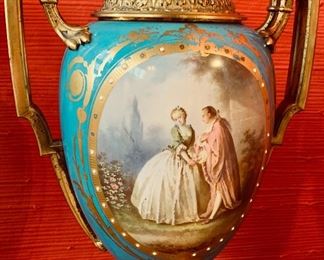 Detail of Sevres Portrait Vases.  Sold as a Pair