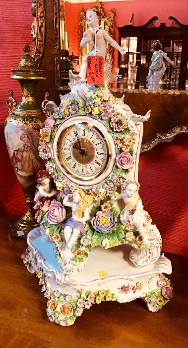 Dresden Porcelain Figural Clock
