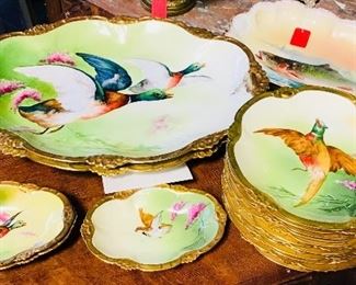 Limoges Game Service with Double Platters